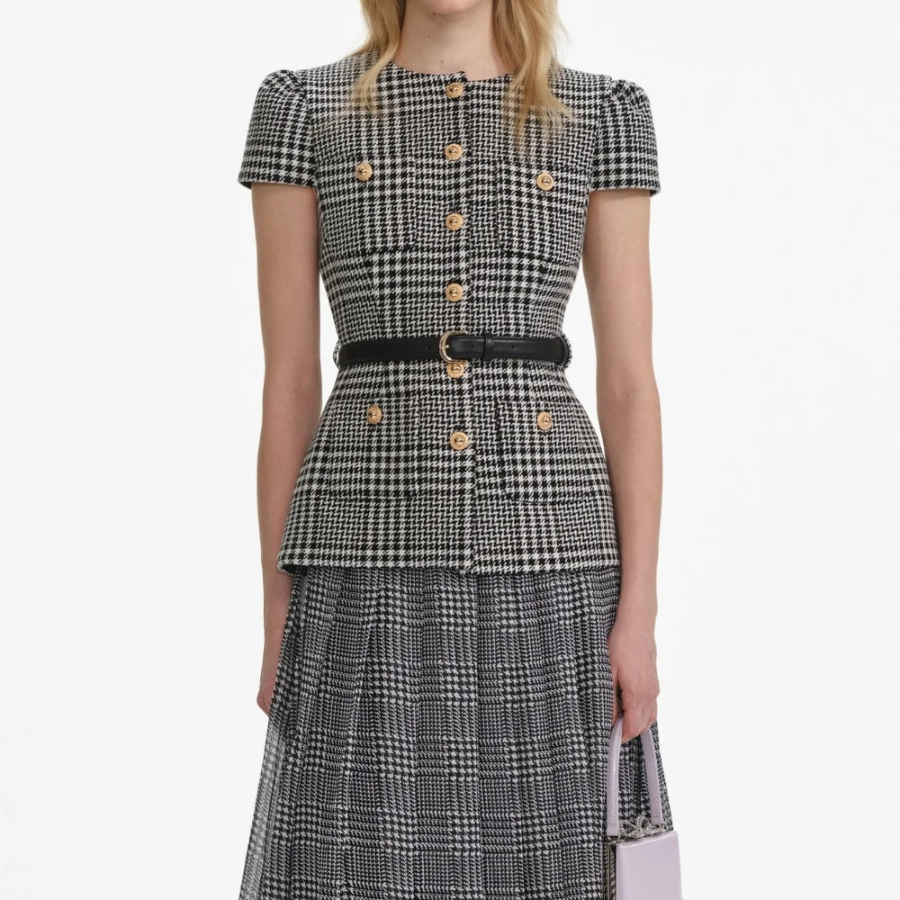 Self-Portrait Houndstooth Tailored Midi Dress - Picture 4 of 6